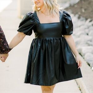 Black leather bubble sleeve mini dress Altar’d State - Size L